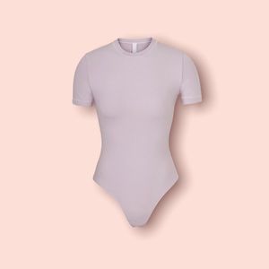 SKIMS COTTON JERSEY T-SHIRT BODYSUIT | IRIS MICA
